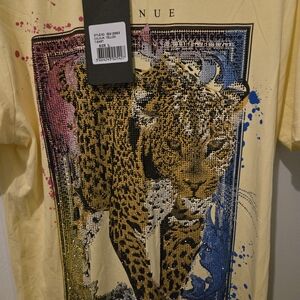 George V  Rhinstone CoutureTee Shirt Very Nice Beautiful Tee